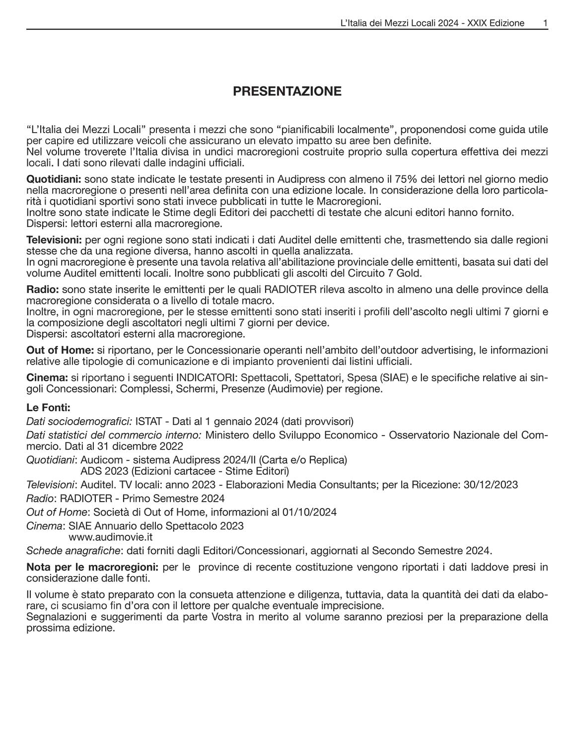 MEDIA CONSULTANTS EDITRICE L'Italia dei Mezzi Locali 01