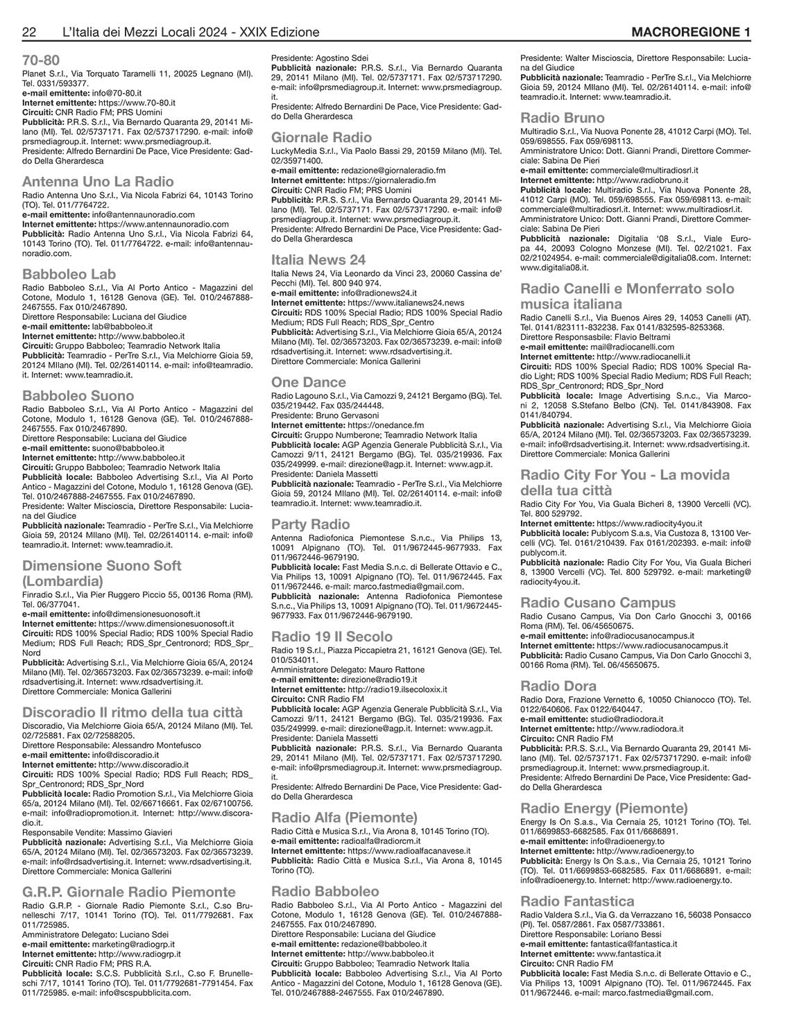 MEDIA CONSULTANTS EDITRICE L'Italia dei Mezzi Locali 15